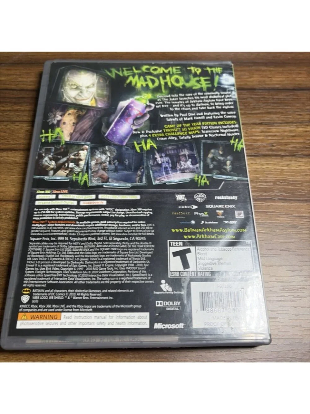 Batman: Arkham Asylum -- Game of the Year Edition Tested Cib